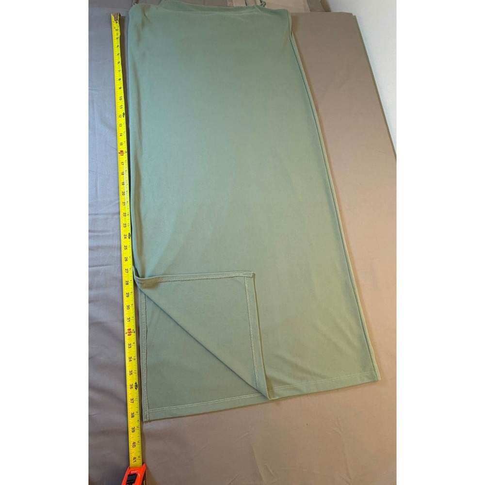 H&M Sage Green Slip Dress featuring adjustable spaghetti straps and a side slit - Picture 7 of 8